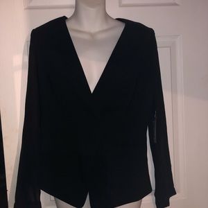 Vince Camuto NWT black blazer with sheer sleeves sz 6